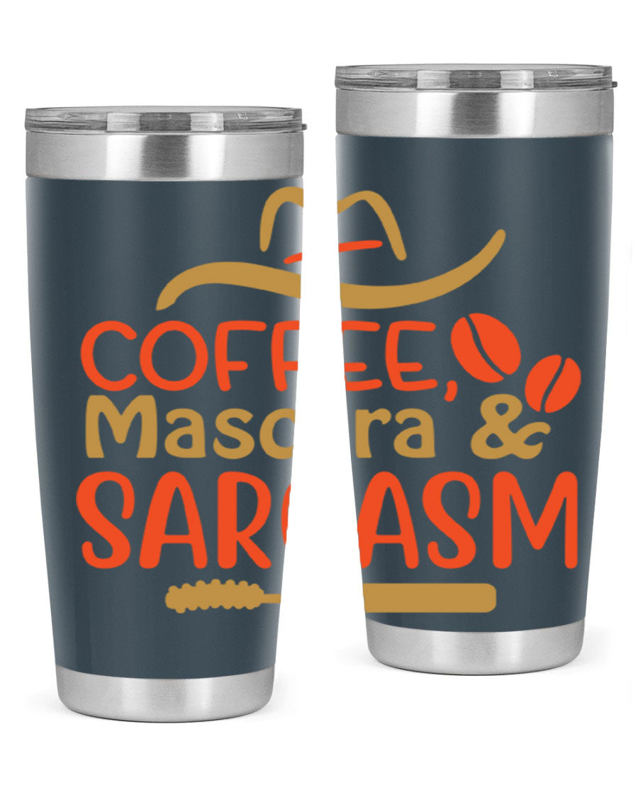 Coffee Mascara Sarcasm 21# Cotton Tank featuring a humorous coffee-themed design, perfect for casual wear.