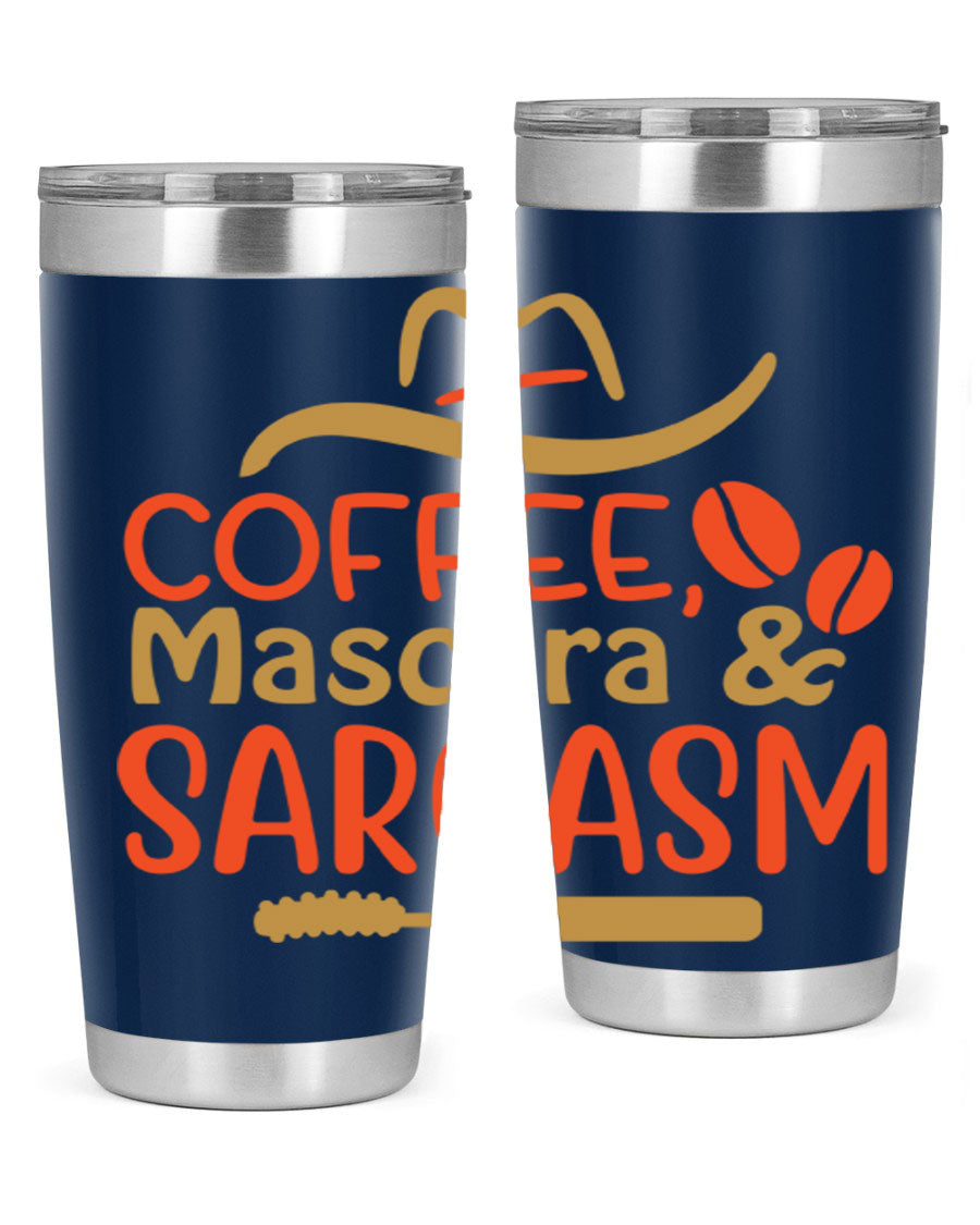 Coffee Mascara Sarcasm 21# Cotton Tank featuring a humorous coffee-themed design, perfect for casual wear.