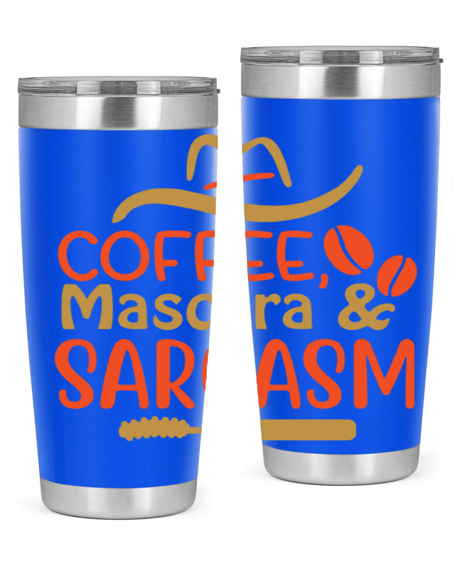 Coffee Mascara Sarcasm 21# Cotton Tank featuring a humorous coffee-themed design, perfect for casual wear.