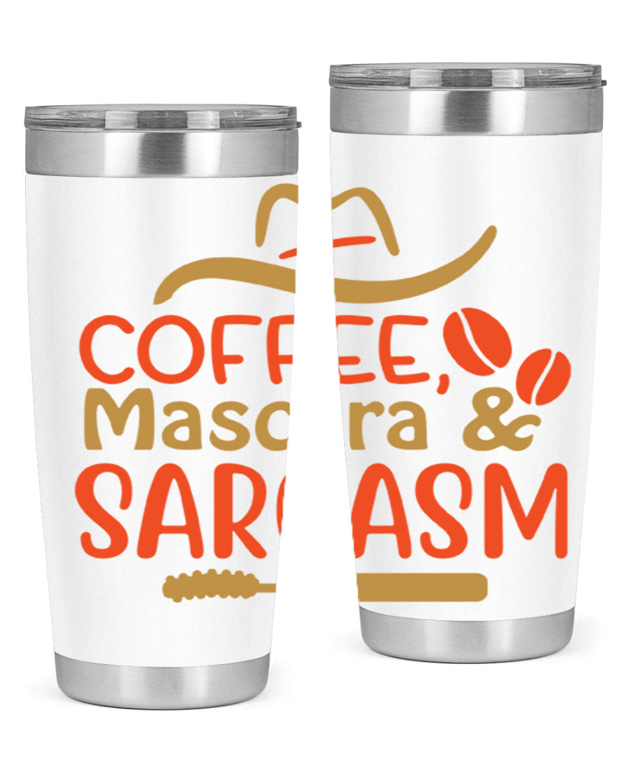 Coffee Mascara Sarcasm 21# Cotton Tank featuring a humorous coffee-themed design, perfect for casual wear.