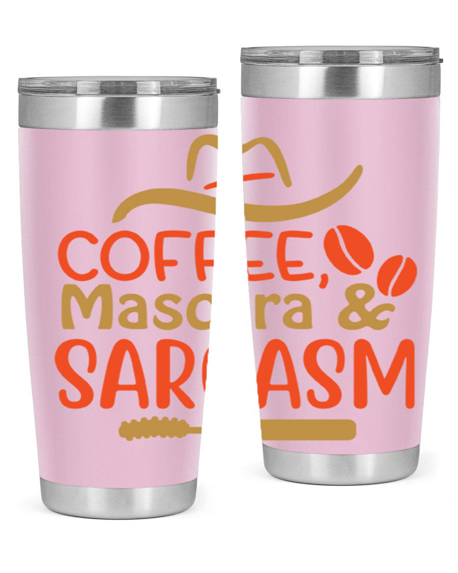 Coffee Mascara Sarcasm 21# Cotton Tank featuring a humorous coffee-themed design, perfect for casual wear.
