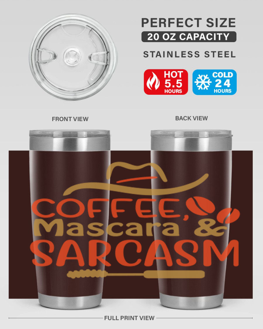 Coffee Mascara Sarcasm 21# Cotton Tank featuring a humorous coffee-themed design, perfect for casual wear.