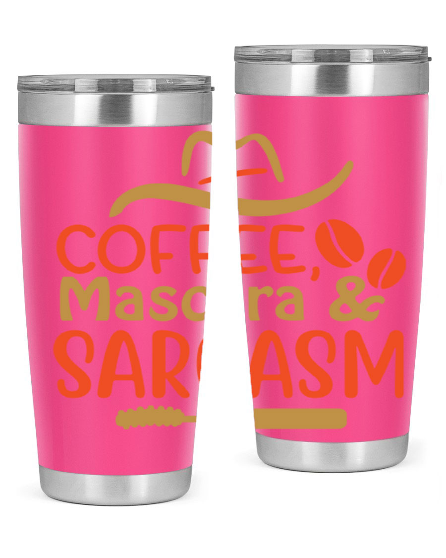 Coffee Mascara Sarcasm 21# Cotton Tank featuring a humorous coffee-themed design, perfect for casual wear.