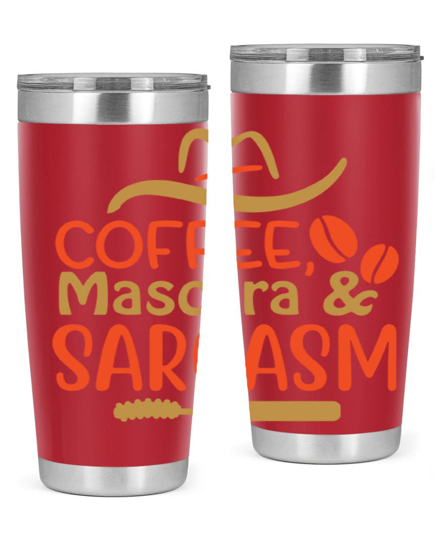 Coffee Mascara Sarcasm 21# Cotton Tank featuring a humorous coffee-themed design, perfect for casual wear.
