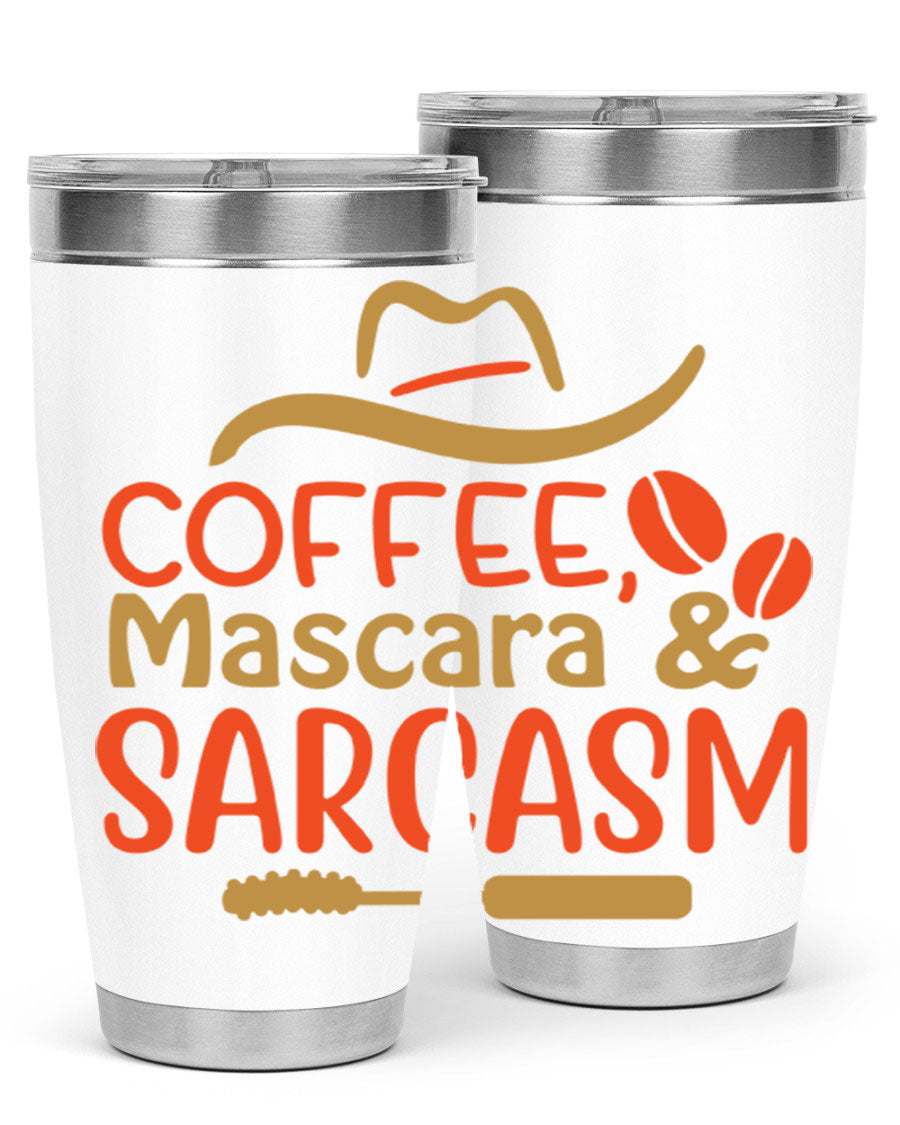 Coffee Mascara Sarcasm 21# Cotton Tank featuring a humorous coffee-themed design, perfect for casual wear.
