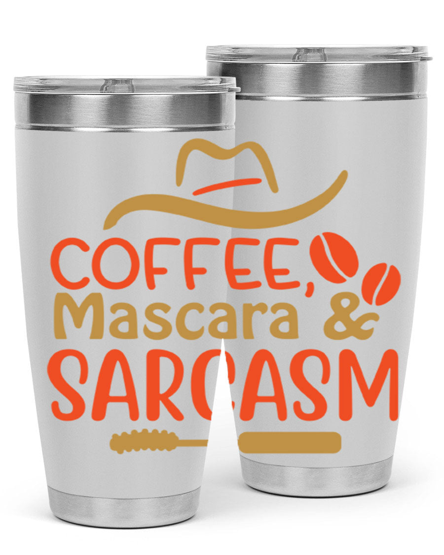 Coffee Mascara Sarcasm 21# Cotton Tank featuring a humorous coffee-themed design, perfect for casual wear.