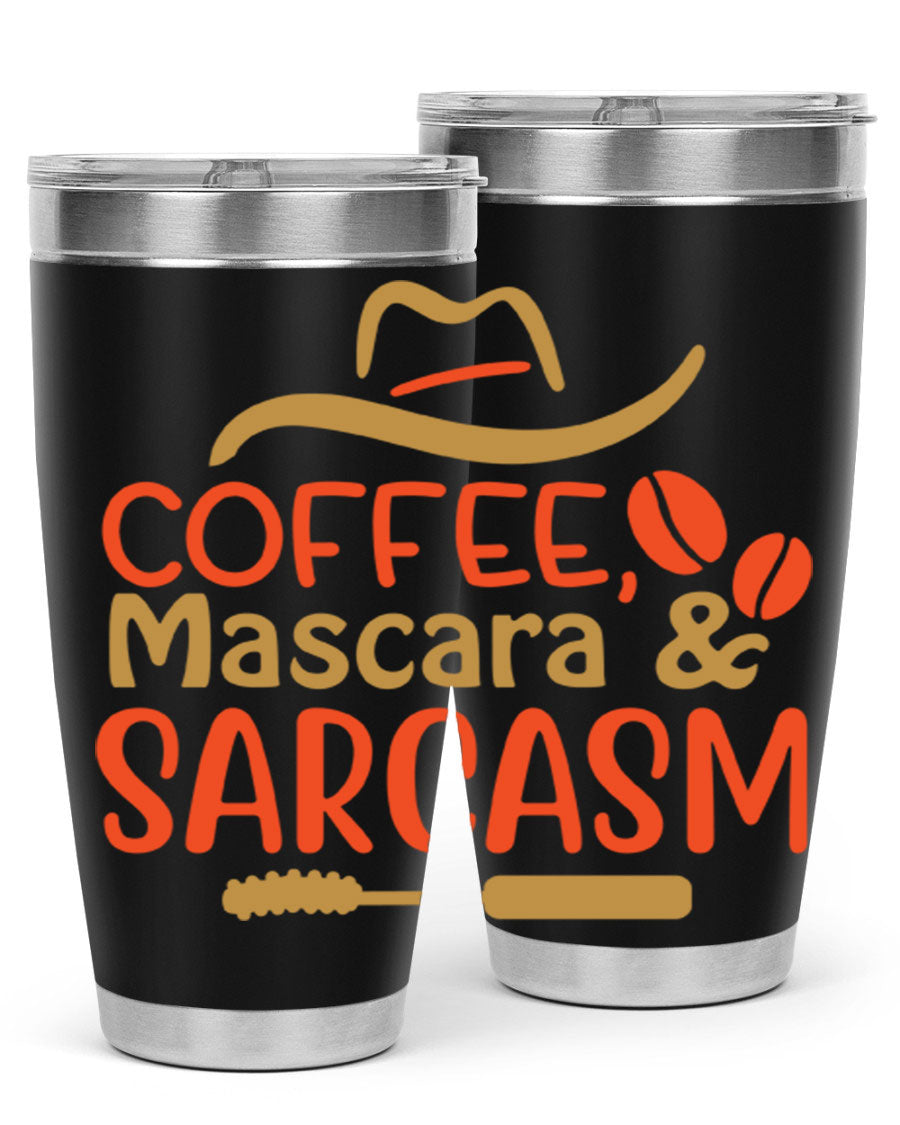 Coffee Mascara Sarcasm 21# Cotton Tank featuring a humorous coffee-themed design, perfect for casual wear.