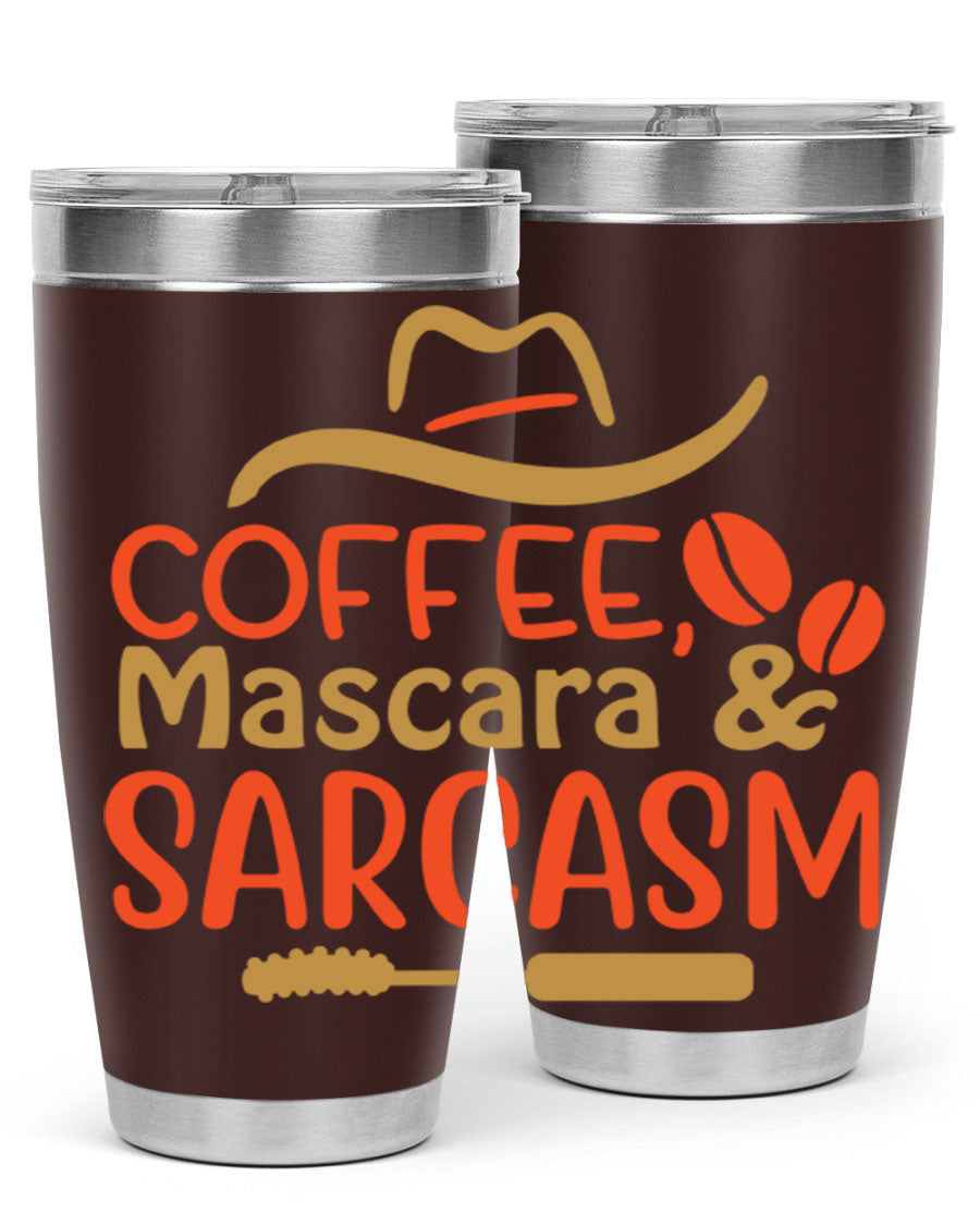 Coffee Mascara Sarcasm 21# Cotton Tank featuring a humorous coffee-themed design, perfect for casual wear.