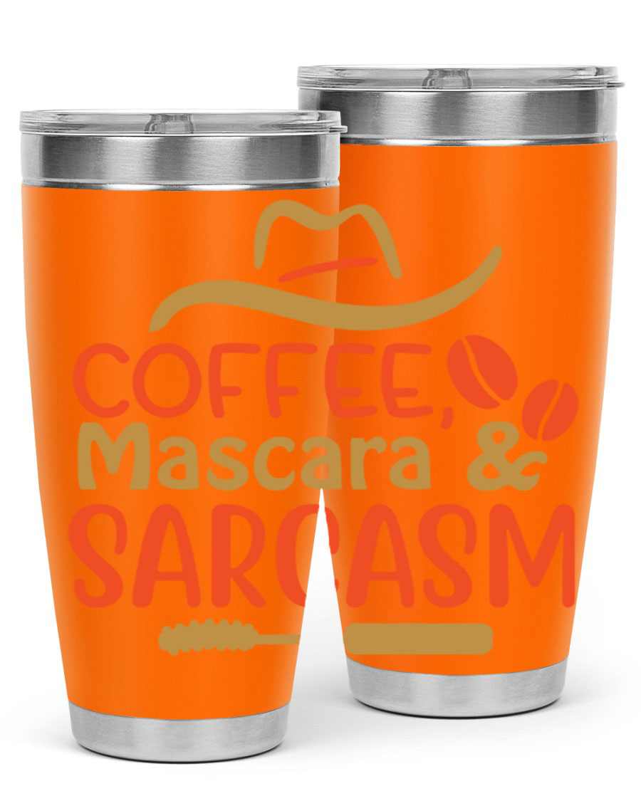 Coffee Mascara Sarcasm 21# Cotton Tank featuring a humorous coffee-themed design, perfect for casual wear.
