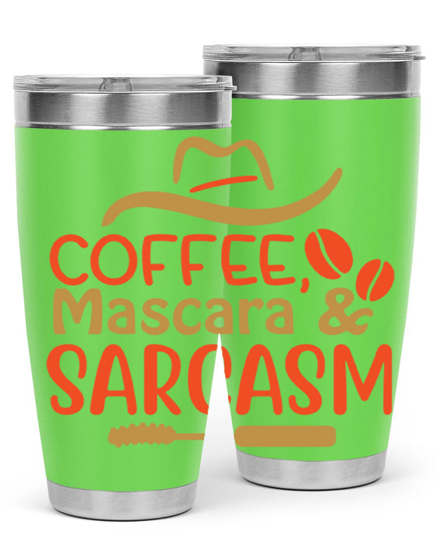 Coffee Mascara Sarcasm 21# Cotton Tank featuring a humorous coffee-themed design, perfect for casual wear.