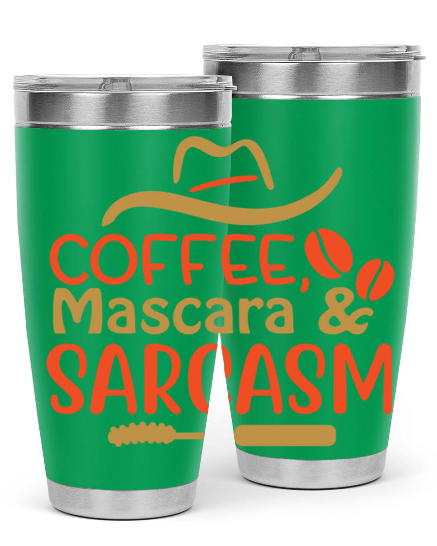 Coffee Mascara Sarcasm 21# Cotton Tank featuring a humorous coffee-themed design, perfect for casual wear.