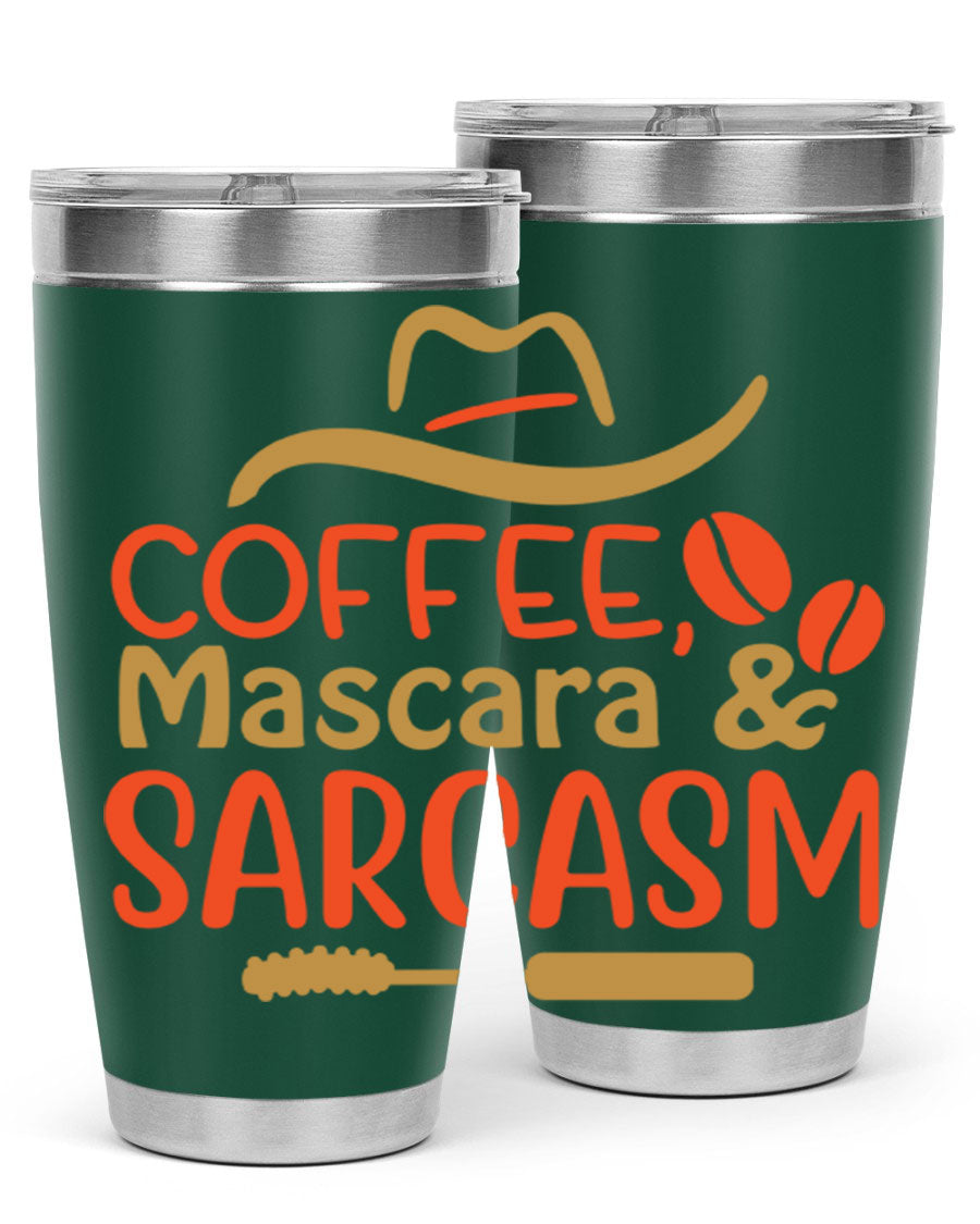 Coffee Mascara Sarcasm 21# Cotton Tank featuring a humorous coffee-themed design, perfect for casual wear.
