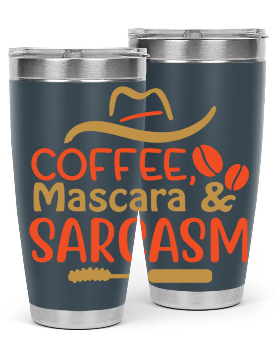 Coffee Mascara Sarcasm 21# Cotton Tank featuring a humorous coffee-themed design, perfect for casual wear.