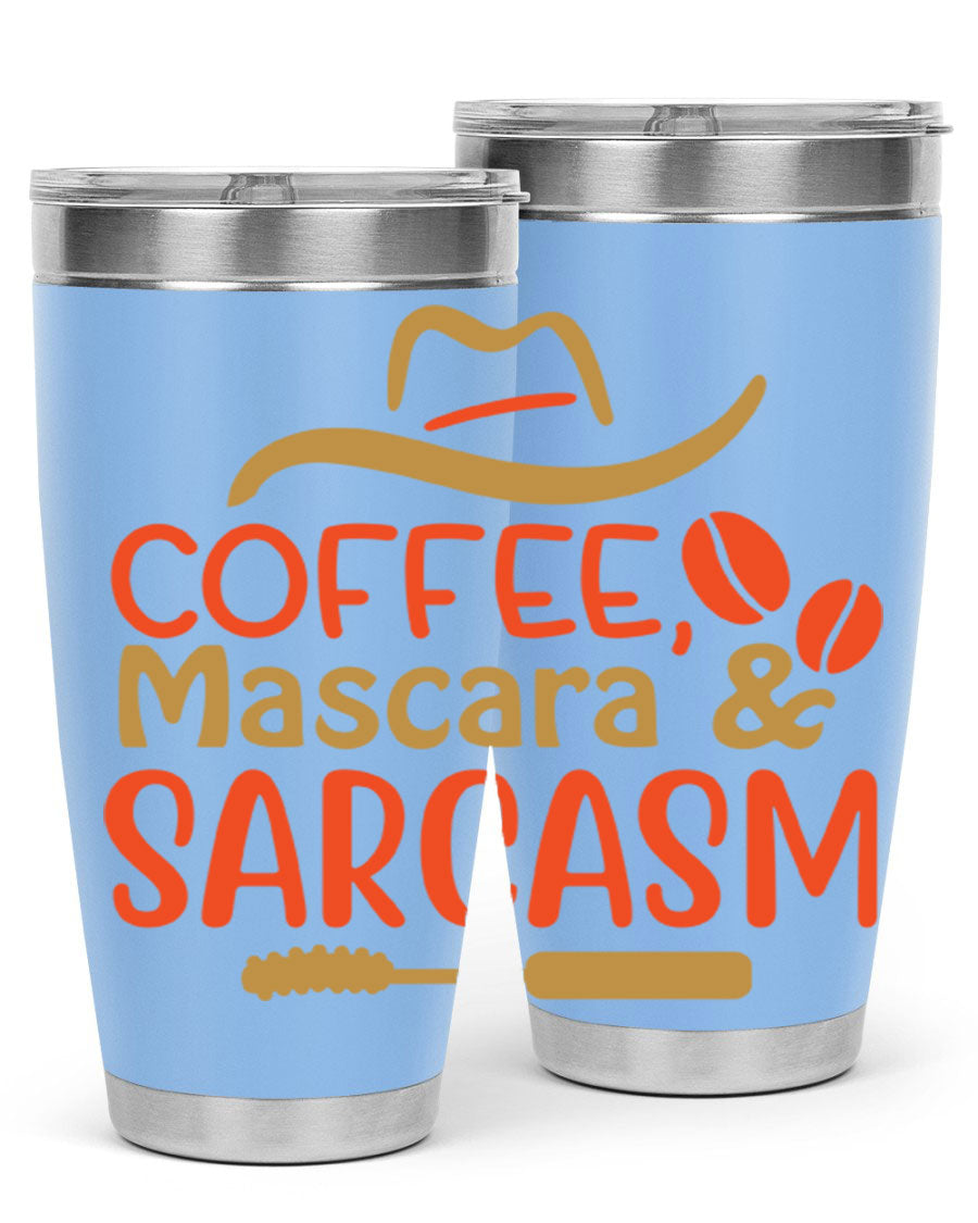 Coffee Mascara Sarcasm 21# Cotton Tank featuring a humorous coffee-themed design, perfect for casual wear.