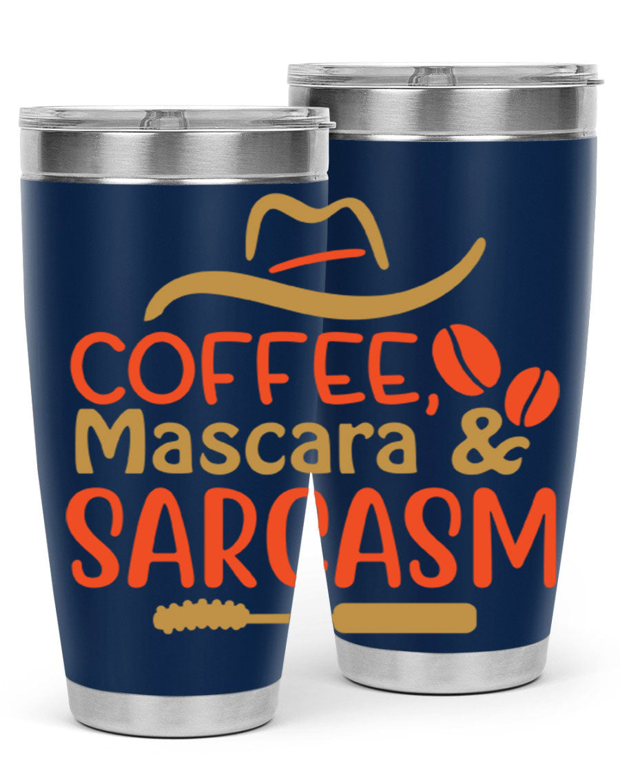 Coffee Mascara Sarcasm 21# Cotton Tank featuring a humorous coffee-themed design, perfect for casual wear.