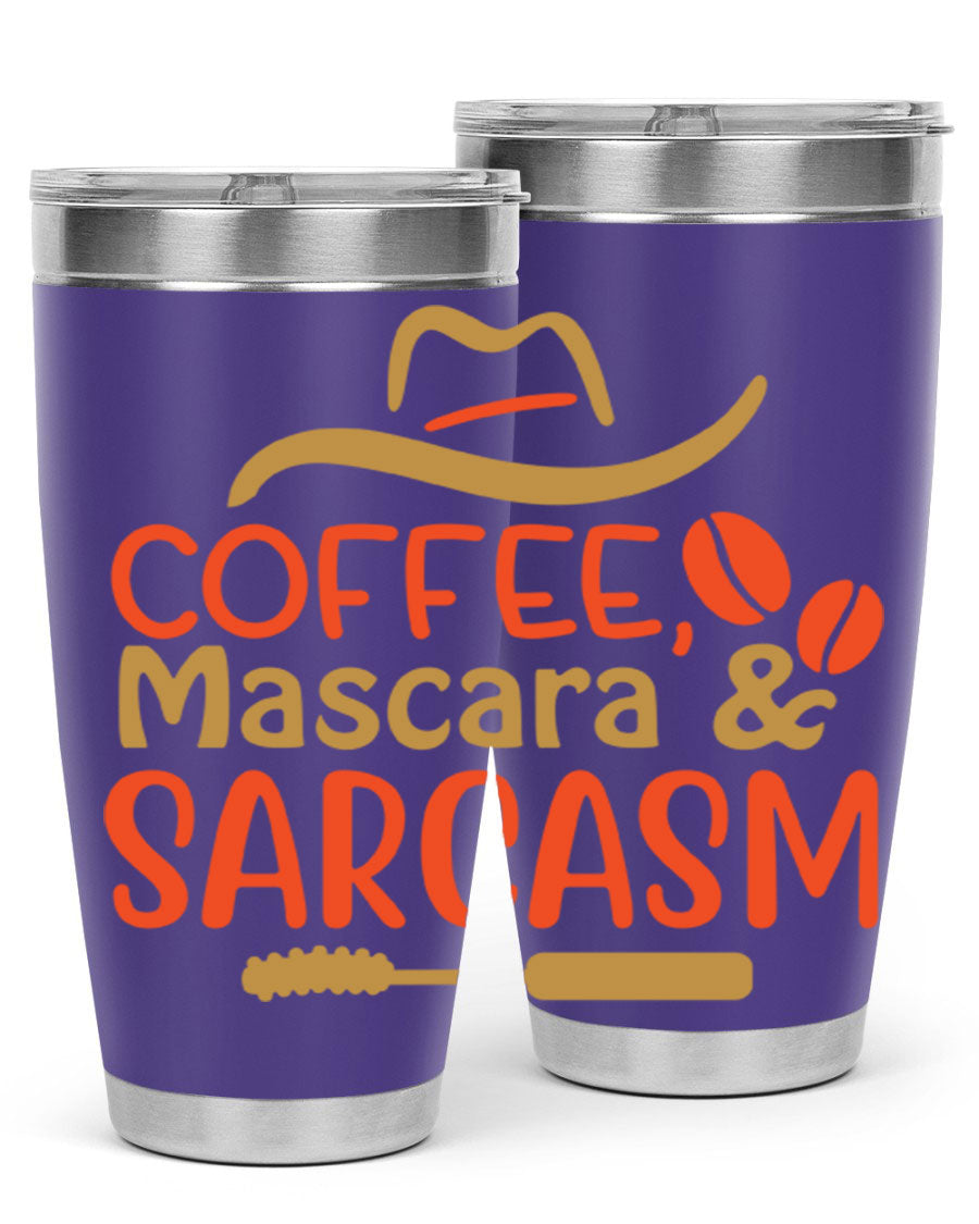 Coffee Mascara Sarcasm 21# Cotton Tank featuring a humorous coffee-themed design, perfect for casual wear.