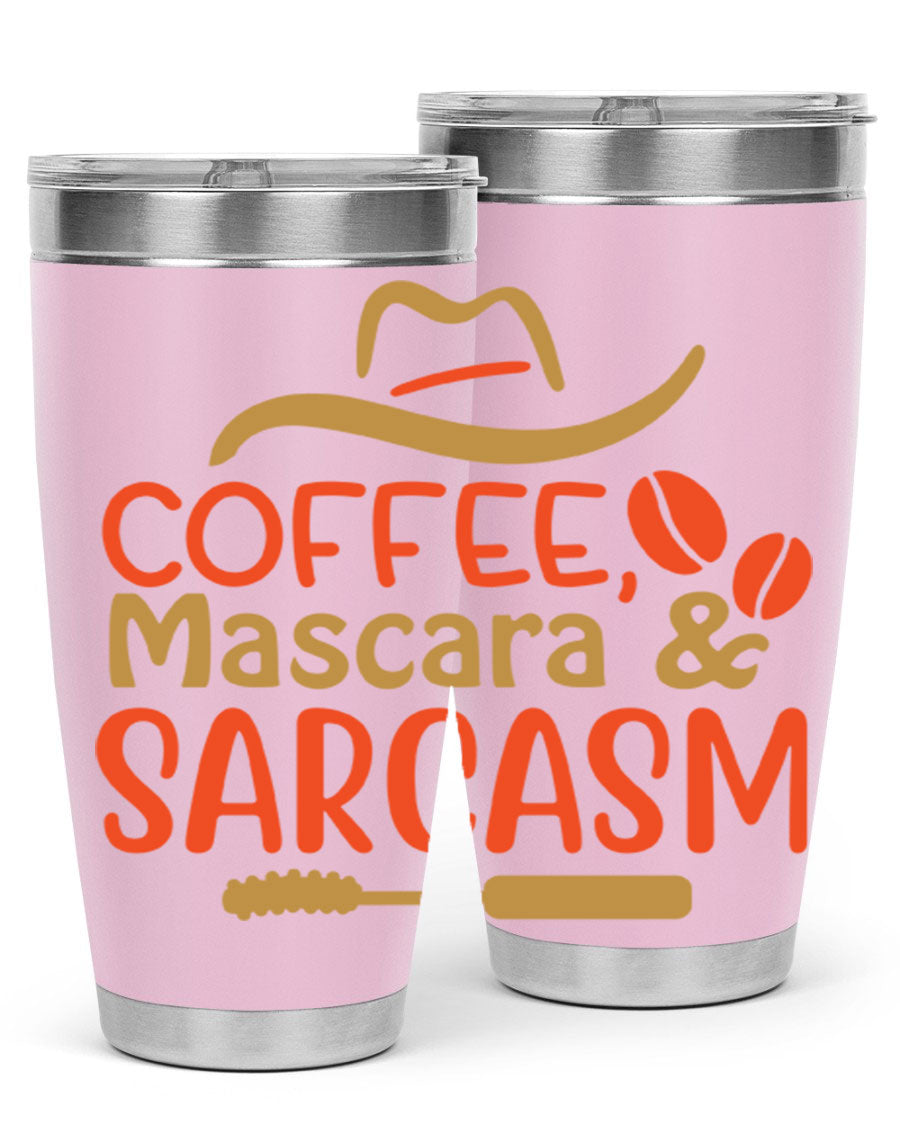 Coffee Mascara Sarcasm 21# Cotton Tank featuring a humorous coffee-themed design, perfect for casual wear.