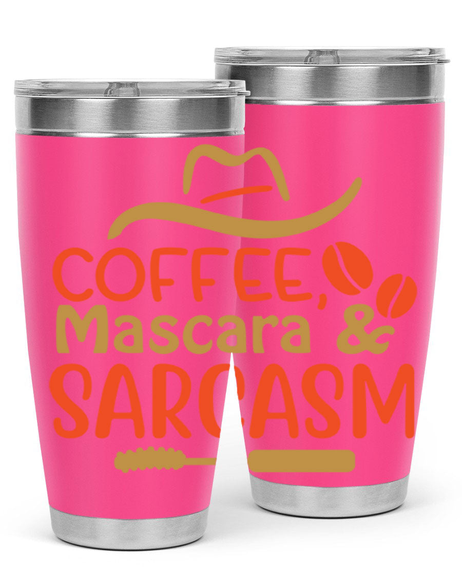 Coffee Mascara Sarcasm 21# Cotton Tank featuring a humorous coffee-themed design, perfect for casual wear.