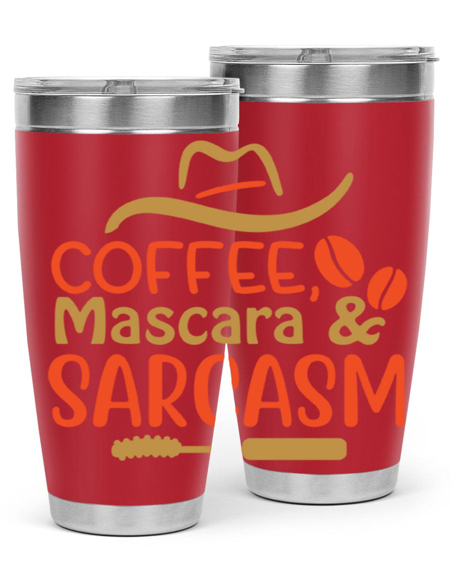 Coffee Mascara Sarcasm 21# Cotton Tank featuring a humorous coffee-themed design, perfect for casual wear.