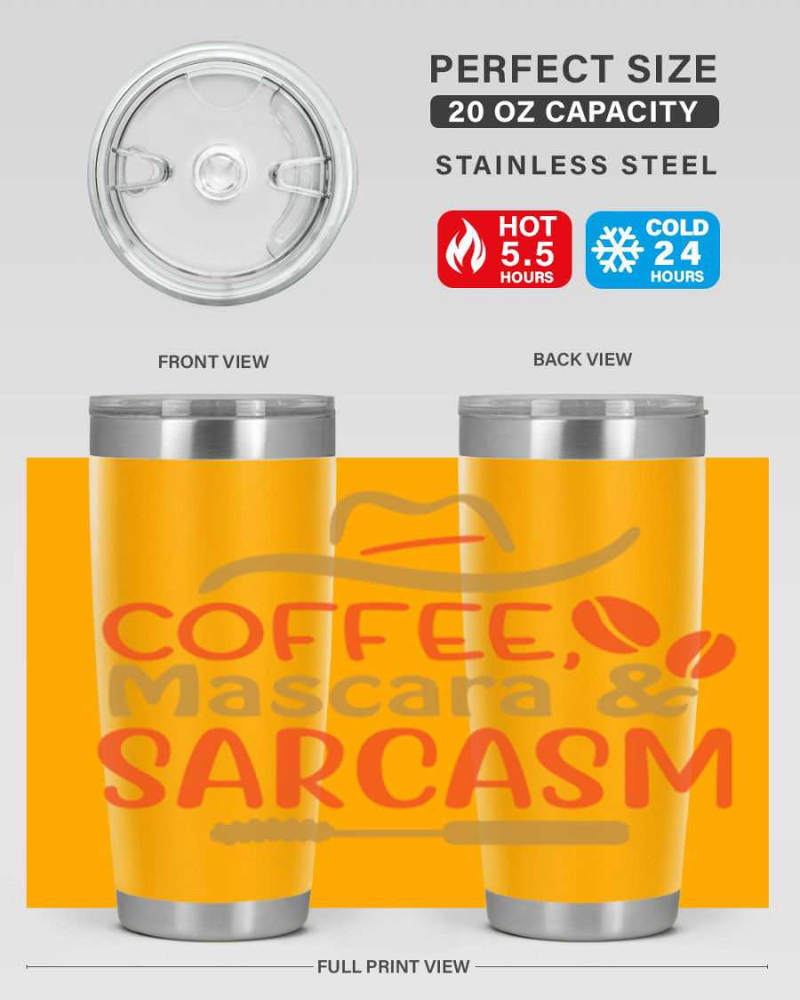 Coffee Mascara Sarcasm 21# Cotton Tank featuring a humorous coffee-themed design, perfect for casual wear.