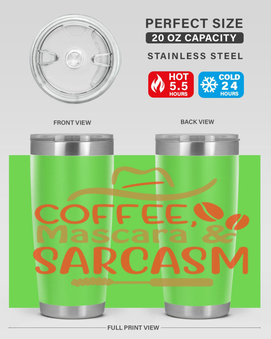 Coffee Mascara Sarcasm 21# Cotton Tank featuring a humorous coffee-themed design, perfect for casual wear.