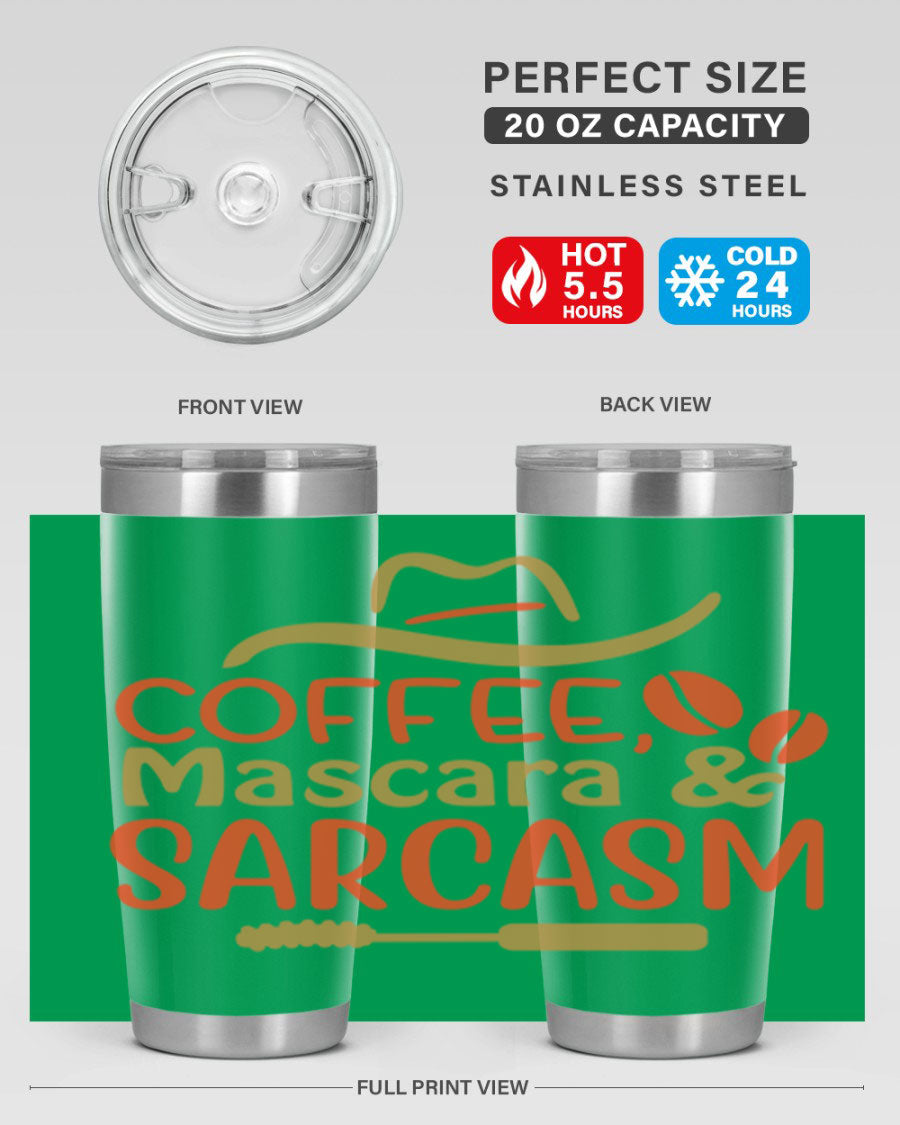 Coffee Mascara Sarcasm 21# Cotton Tank featuring a humorous coffee-themed design, perfect for casual wear.