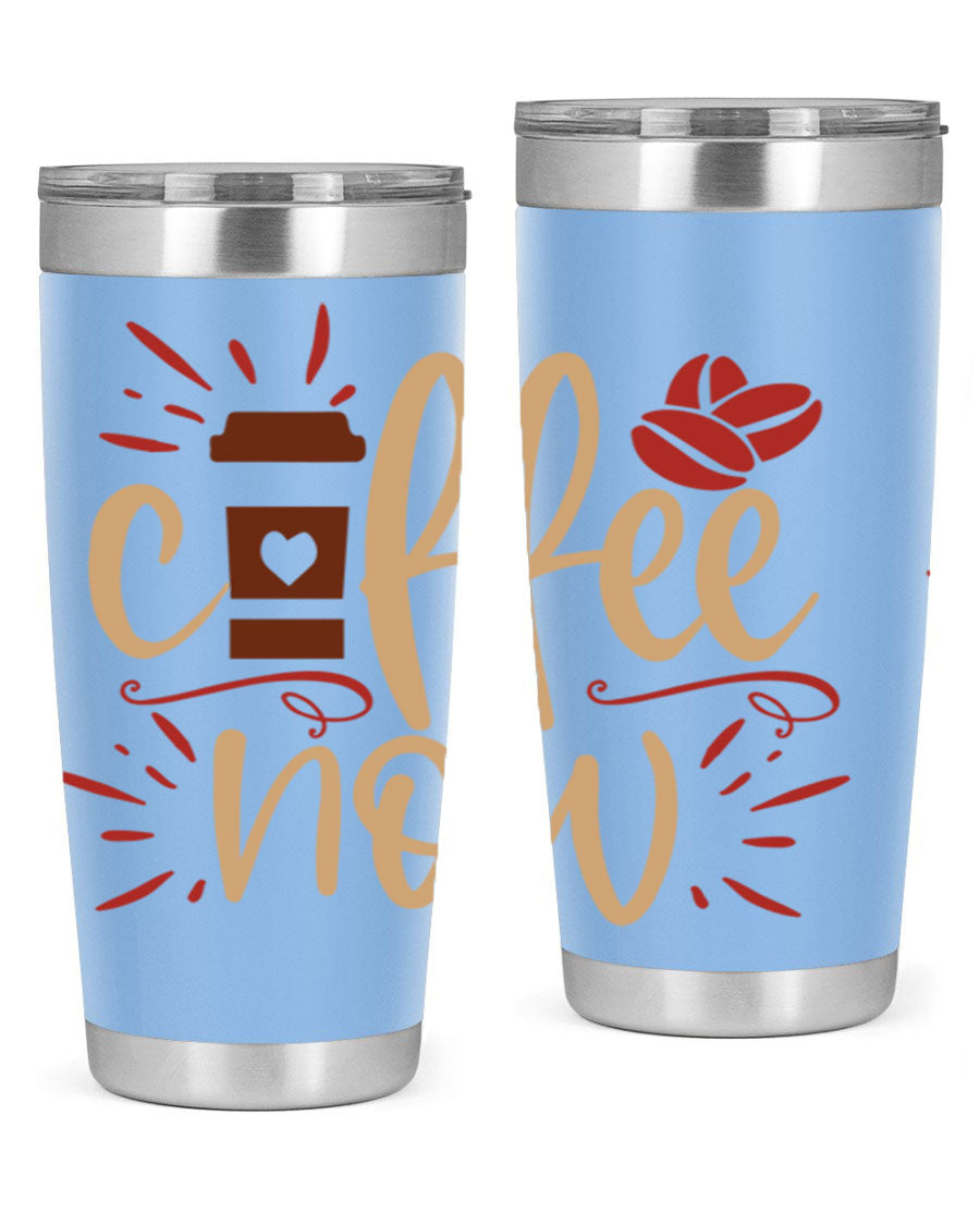 Coffee Now 216# Tumbler in 20oz and 30oz sizes, showcasing double wall vacuum stainless steel design with copper lining.