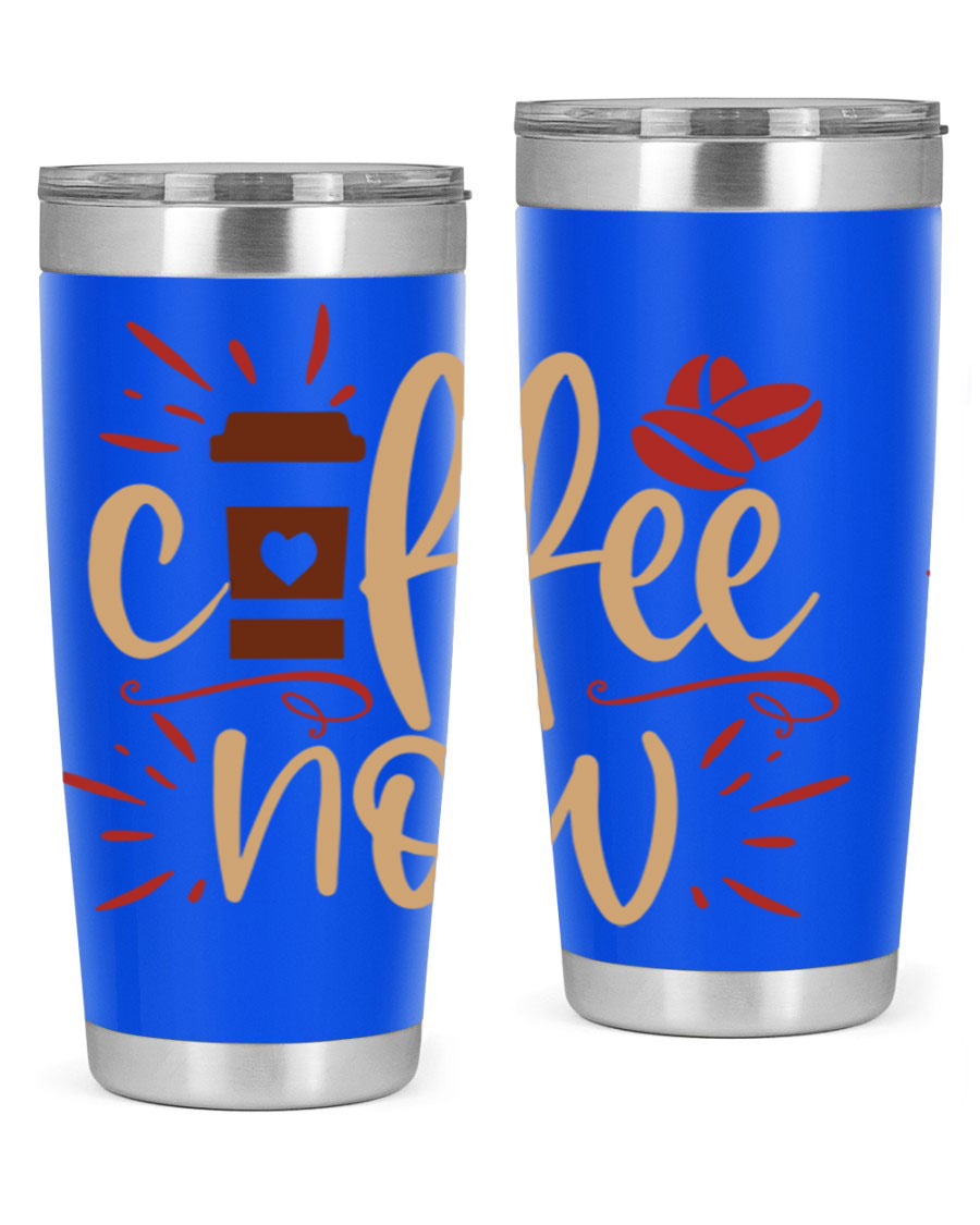 Coffee Now 216# Tumbler in 20oz and 30oz sizes, showcasing double wall vacuum stainless steel design with copper lining.