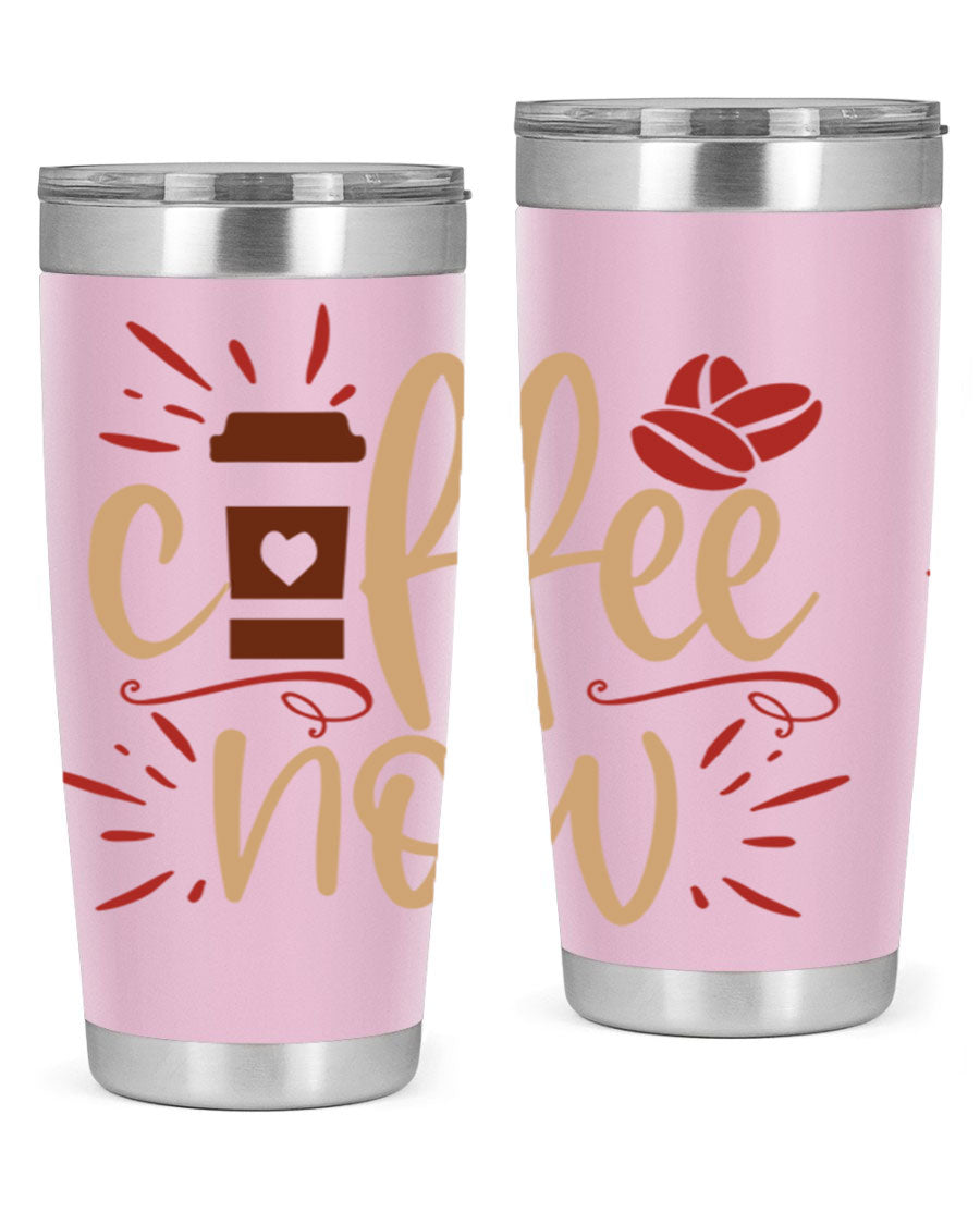 Coffee Now 216# Tumbler in 20oz and 30oz sizes, showcasing double wall vacuum stainless steel design with copper lining.