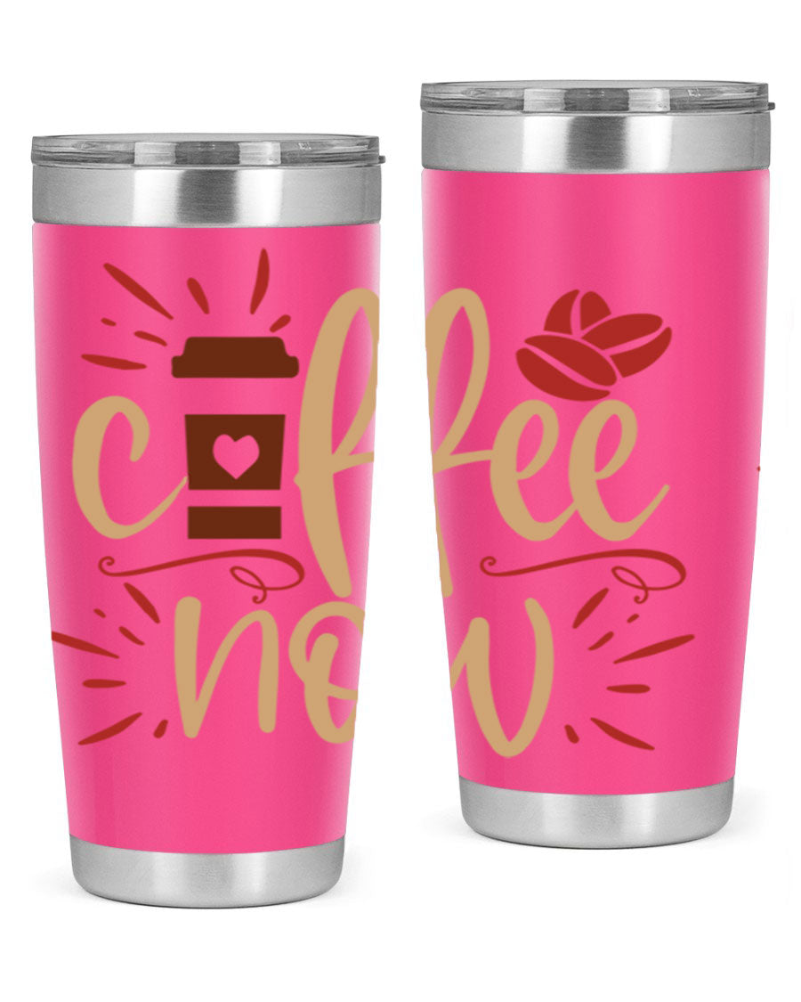 Coffee Now 216# Tumbler in 20oz and 30oz sizes, showcasing double wall vacuum stainless steel design with copper lining.