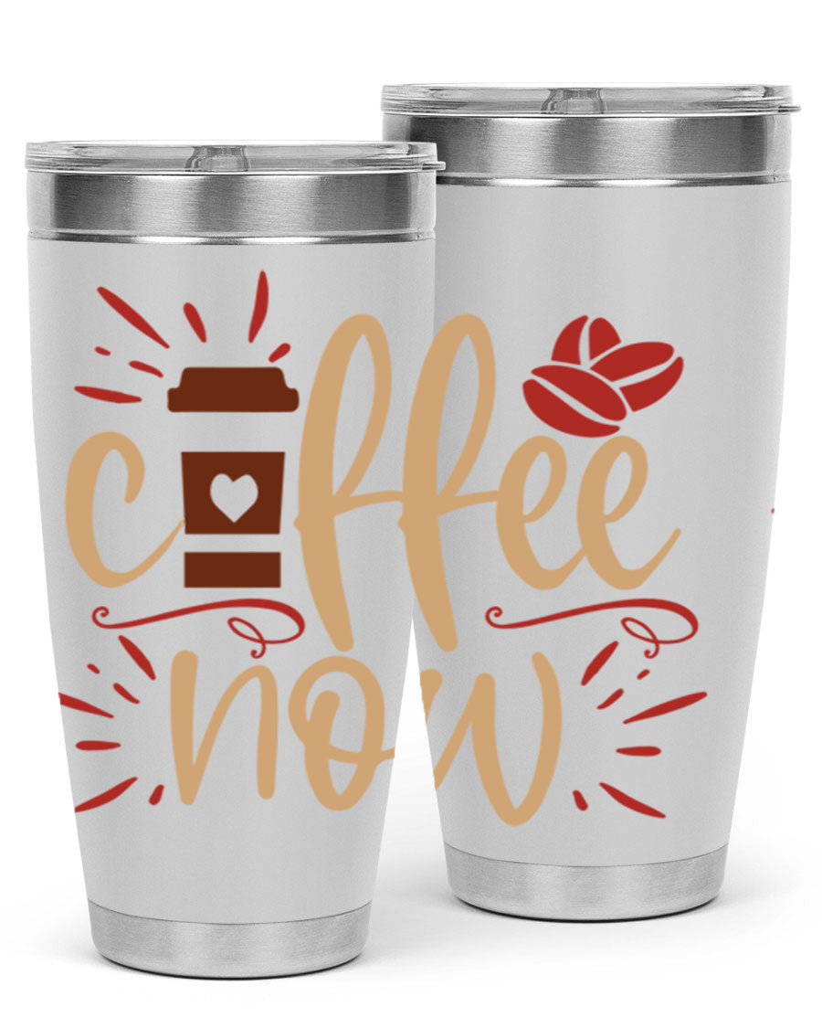 Coffee Now 216# Tumbler in 20oz and 30oz sizes, showcasing double wall vacuum stainless steel design with copper lining.