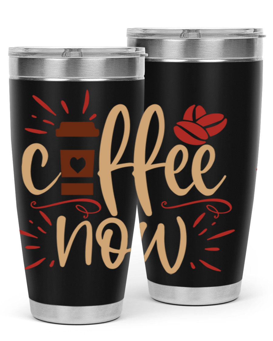 Coffee Now 216# Tumbler in 20oz and 30oz sizes, showcasing double wall vacuum stainless steel design with copper lining.