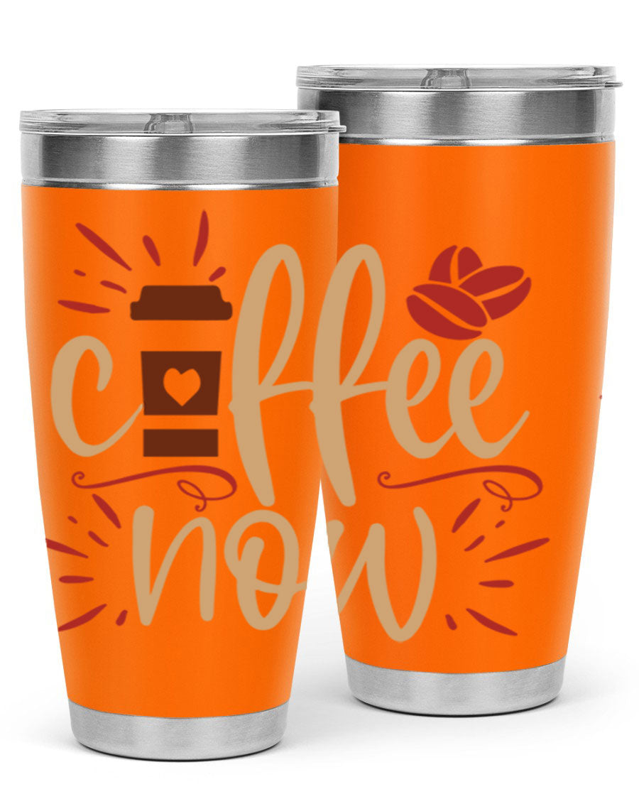 Coffee Now 216# Tumbler in 20oz and 30oz sizes, showcasing double wall vacuum stainless steel design with copper lining.