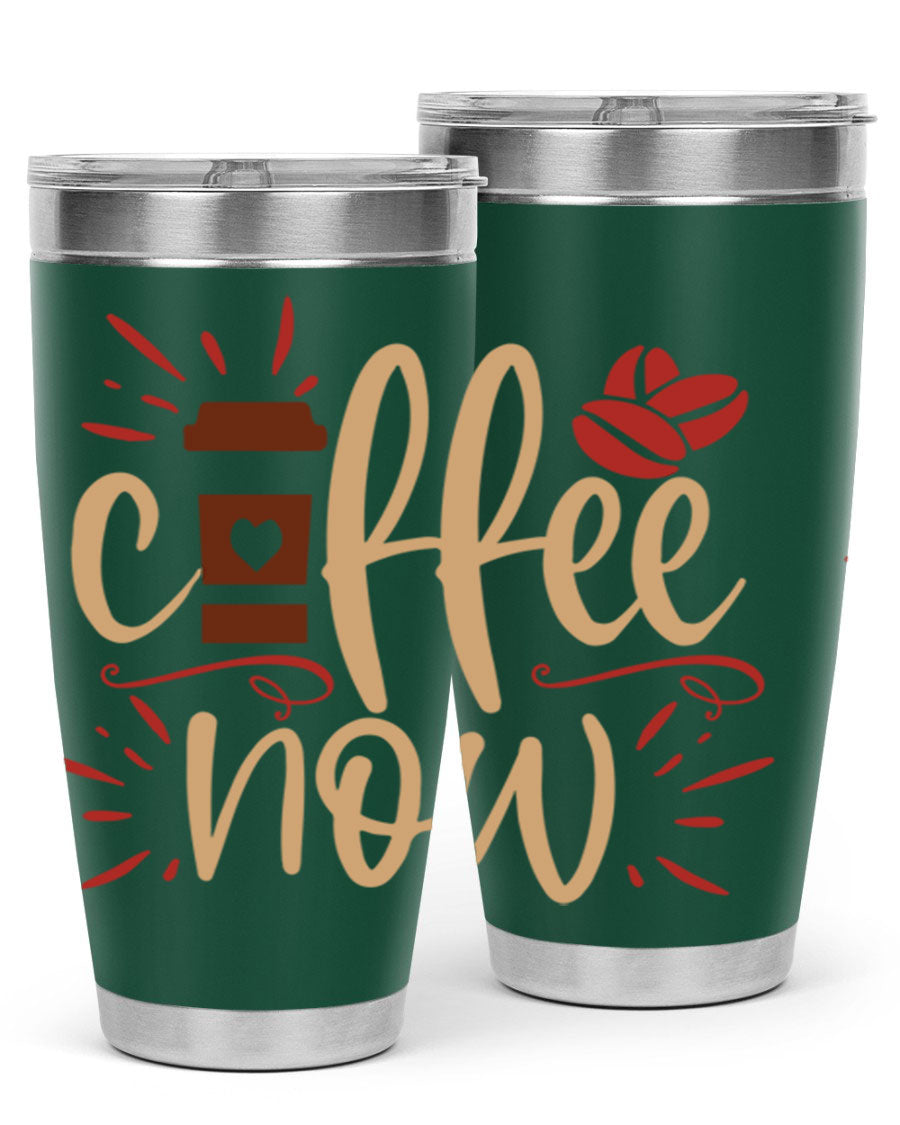 Coffee Now 216# Tumbler in 20oz and 30oz sizes, showcasing double wall vacuum stainless steel design with copper lining.