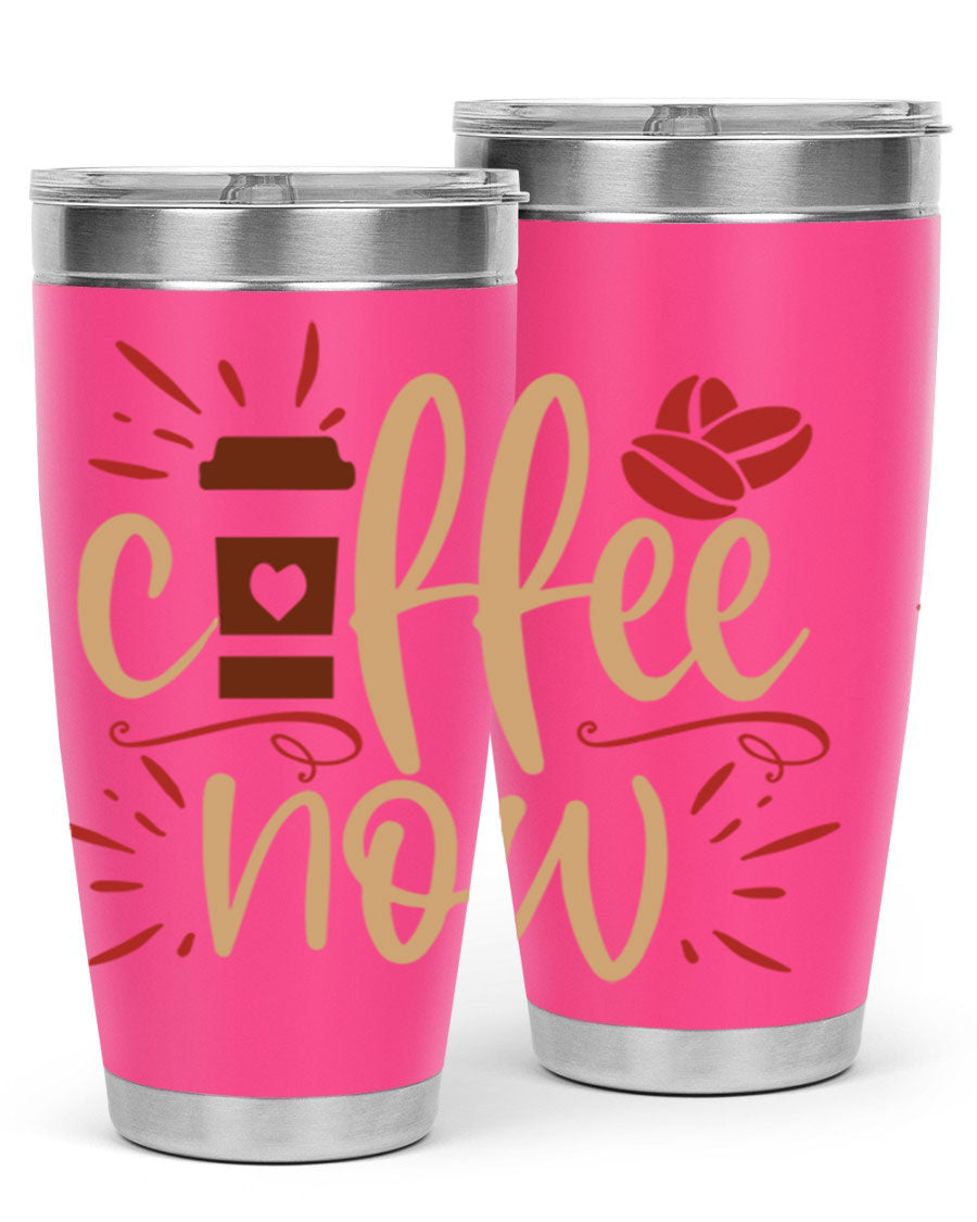 Coffee Now 216# Tumbler in 20oz and 30oz sizes, showcasing double wall vacuum stainless steel design with copper lining.