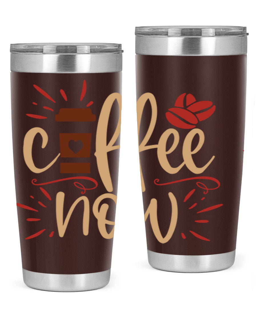 Coffee Now 216# Tumbler in 20oz and 30oz sizes, showcasing double wall vacuum stainless steel design with copper lining.