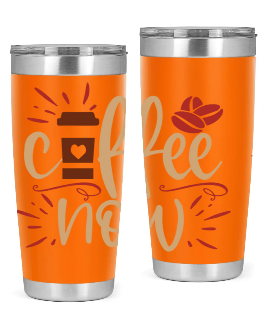 Coffee Now 216# Tumbler in 20oz and 30oz sizes, showcasing double wall vacuum stainless steel design with copper lining.