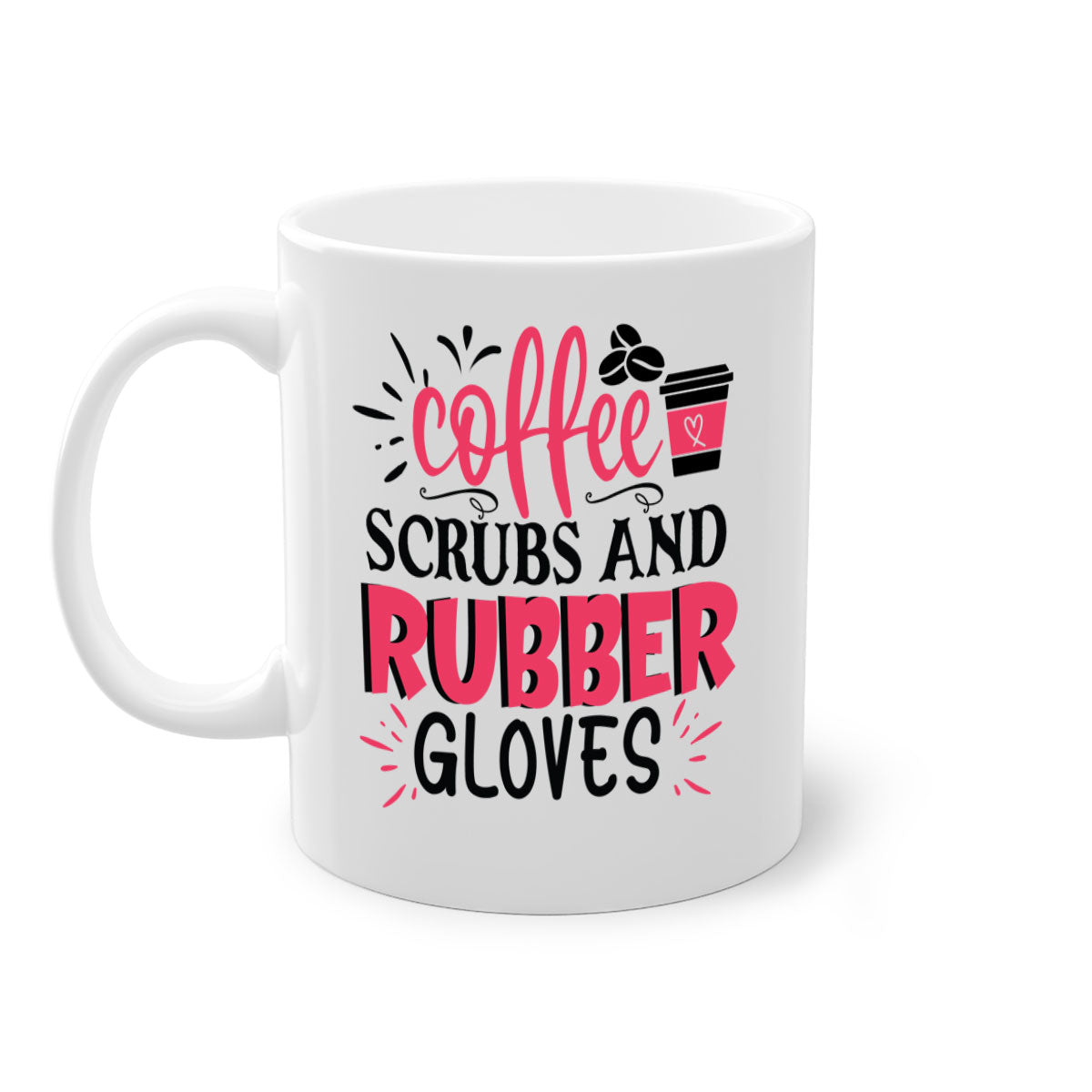 Two-tone coffee mug with colored handle and interior, featuring a glossy finish, ideal for coffee lovers and nurses.