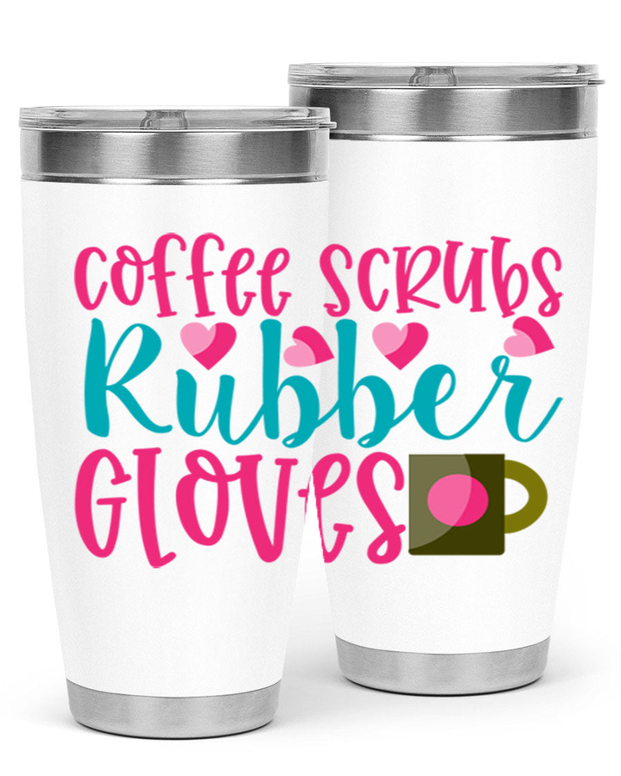 Coffee Scrubs Rubber Gloves Style 208# tumbler in stainless steel with a stylish design, perfect for hot and cold beverages.