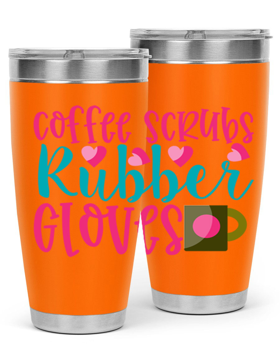 Coffee Scrubs Rubber Gloves Style 208# tumbler in stainless steel with a stylish design, perfect for hot and cold beverages.