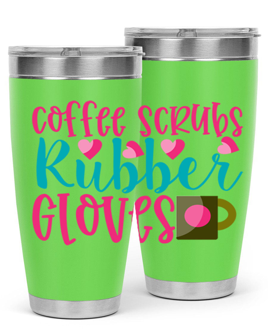 Coffee Scrubs Rubber Gloves Style 208# tumbler in stainless steel with a stylish design, perfect for hot and cold beverages.