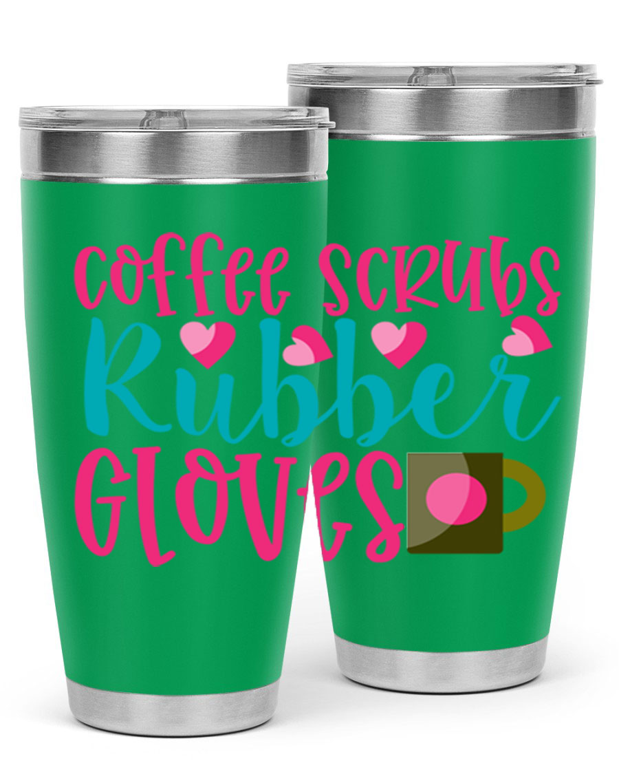 Coffee Scrubs Rubber Gloves Style 208# tumbler in stainless steel with a stylish design, perfect for hot and cold beverages.