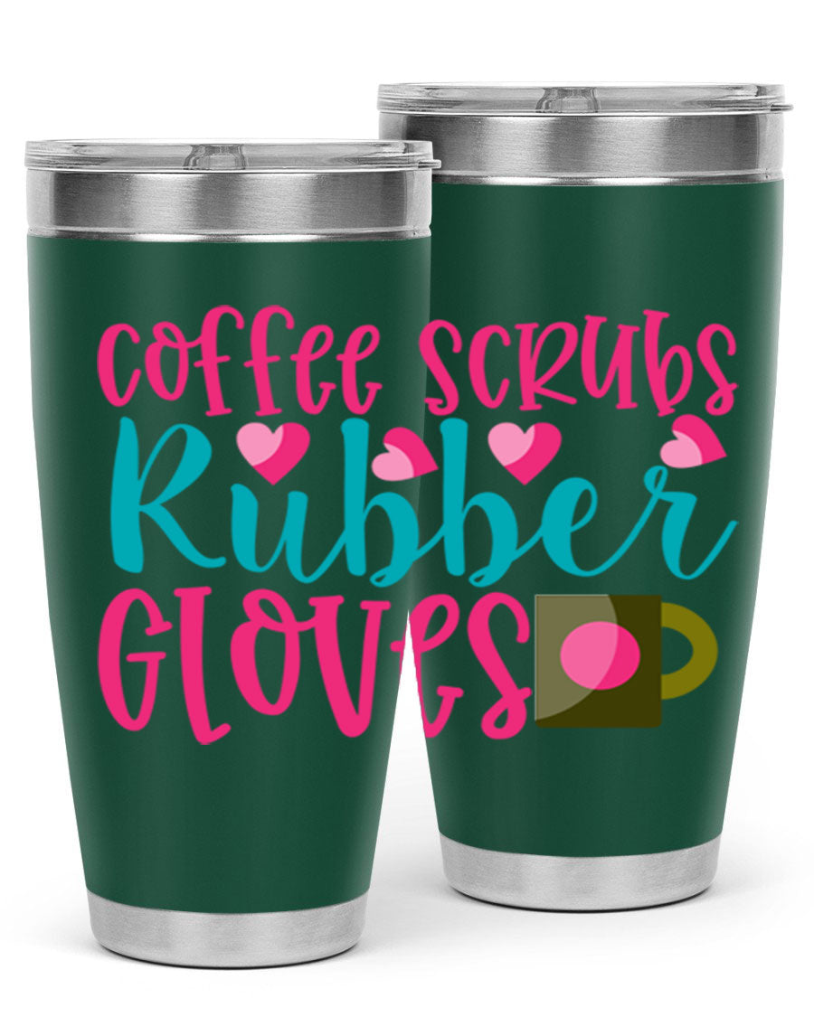 Coffee Scrubs Rubber Gloves Style 208# tumbler in stainless steel with a stylish design, perfect for hot and cold beverages.