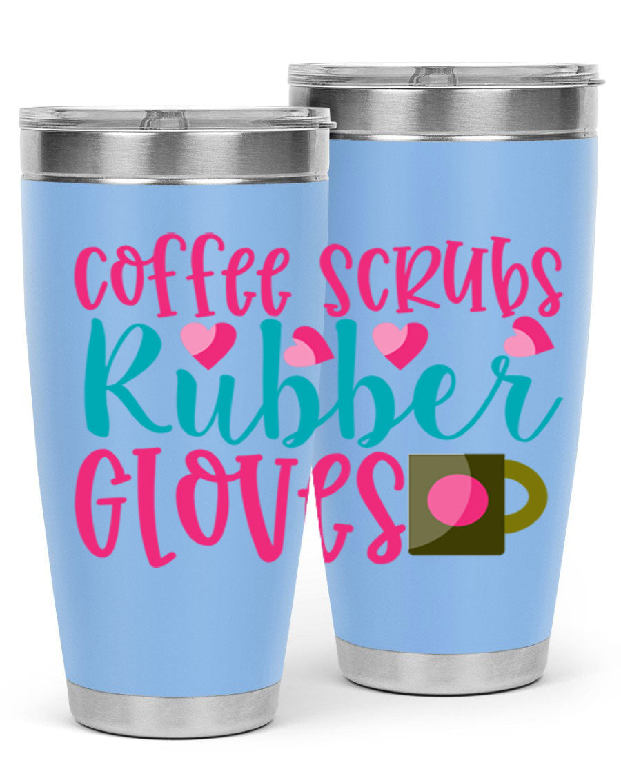 Coffee Scrubs Rubber Gloves Style 208# tumbler in stainless steel with a stylish design, perfect for hot and cold beverages.