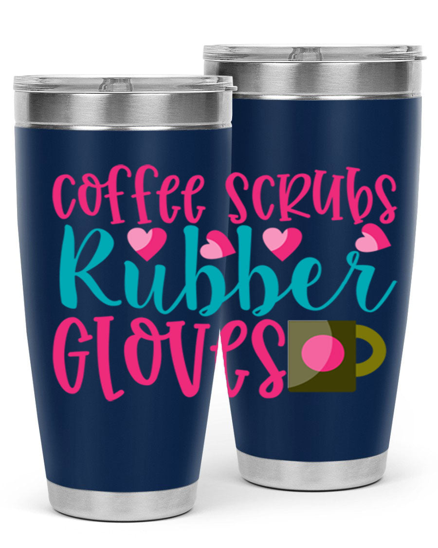 Coffee Scrubs Rubber Gloves Style 208# tumbler in stainless steel with a stylish design, perfect for hot and cold beverages.