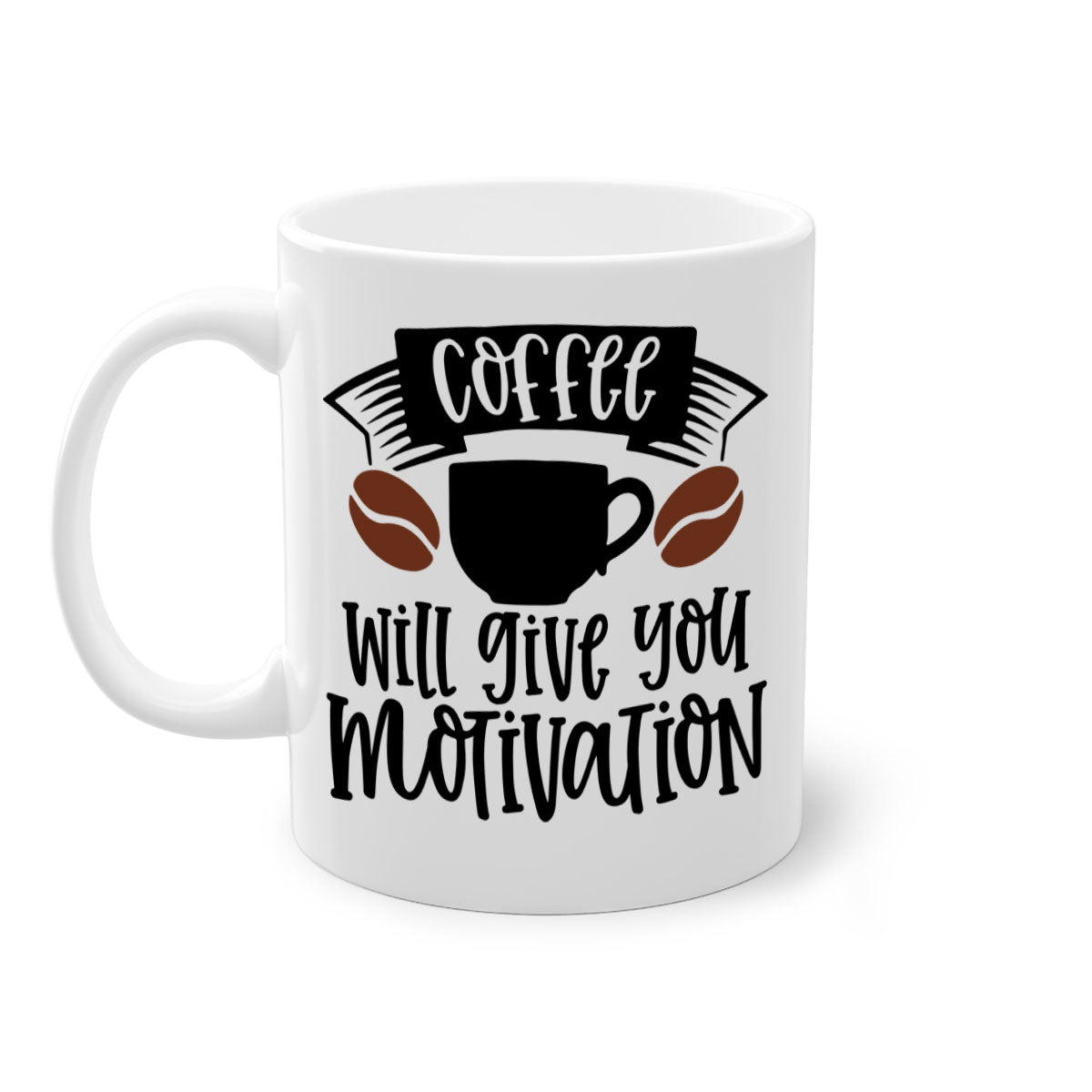 A stylish two-tone coffee mug with a glossy finish, featuring a colored handle and interior, available in five colors.