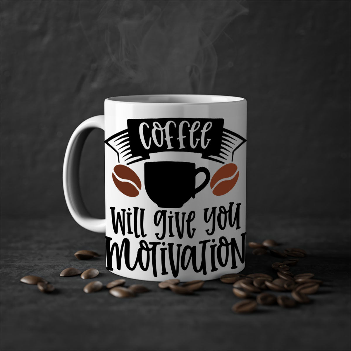 A stylish two-tone coffee mug with a glossy finish, featuring a colored handle and interior, available in five colors.