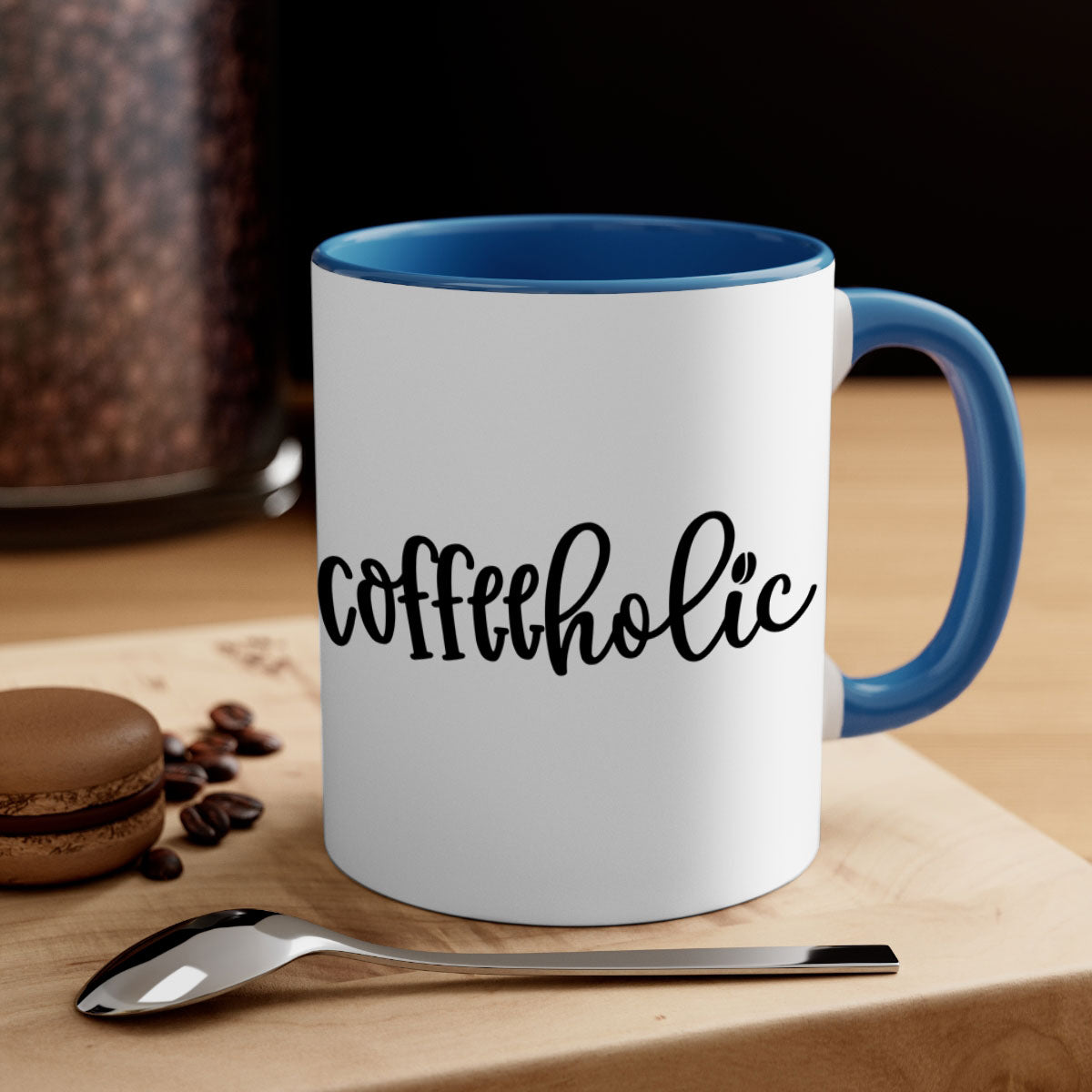 Coffeeholic 131# Mug featuring a two-tone design with a colored handle and glossy finish, available in multiple colors.