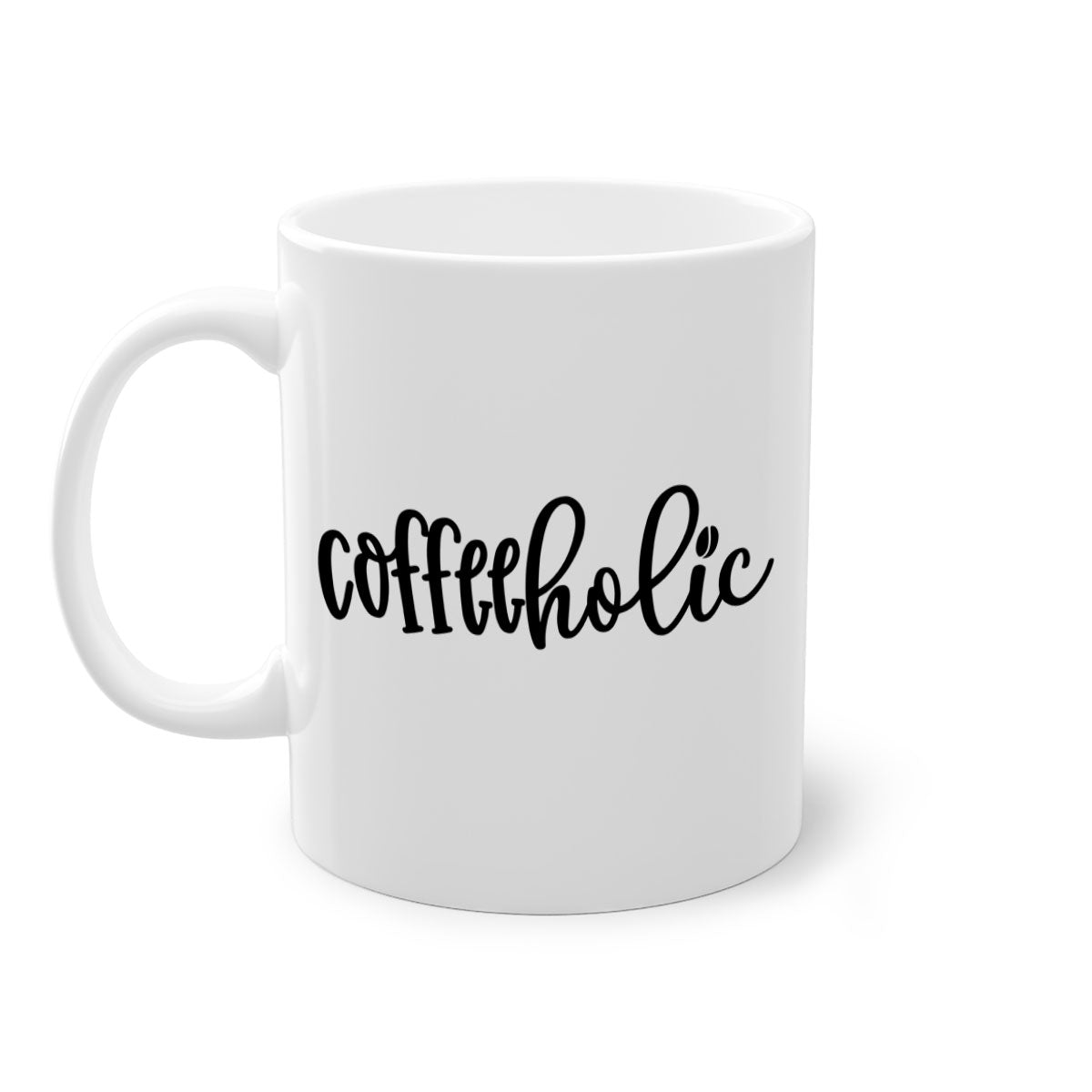 Coffeeholic 131# Mug featuring a two-tone design with a colored handle and glossy finish, available in multiple colors.