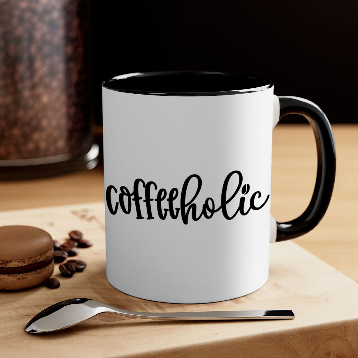 Coffeeholic 131# Mug featuring a two-tone design with a colored handle and glossy finish, available in multiple colors.